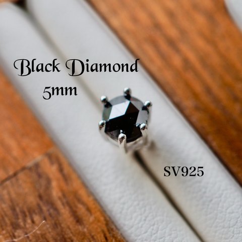 悪魔も欲しがる⁉️Black Diamond片側ピアス.*･٭•。5㎜