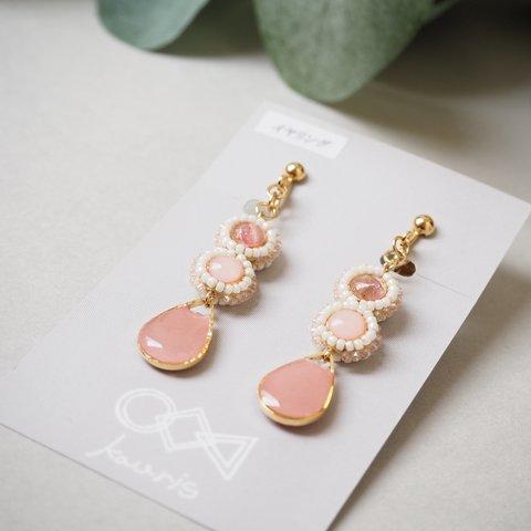 丸と雫(pink)ピアス/イヤリング