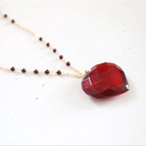 14KGF amber heart necklace[nc1065] 