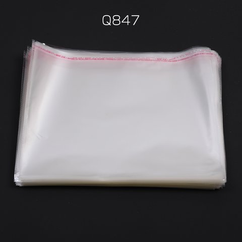 Q847  50枚  OPP袋 透明テープ付き 1穴 30×35cm  （50枚）