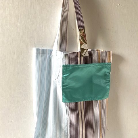 totebag /ヴィンテージ ストライプのペラペラトートバッグ    ■tf-363