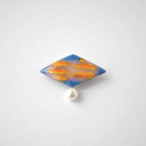 七宝焼「yuukei no.1   brooch」