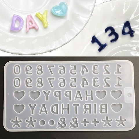 シリコンモールド 数字 誕生日 レジン型 レジン型 粘土型 UVレジン LEDレジン 1個 mold-271 GreenRoseYumi