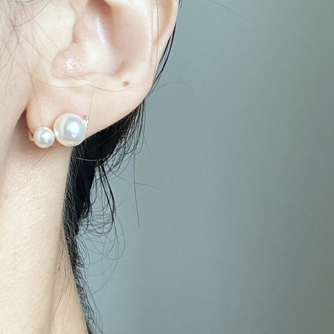 3way pearl clip mini   イヤーカフ　ピアス　イヤリング