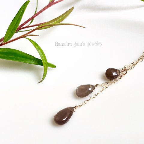 14kgf chocolate moonstone necklace