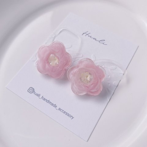 shell marble hair tie レジン　ヘアゴム　キッズ　ベビー　花