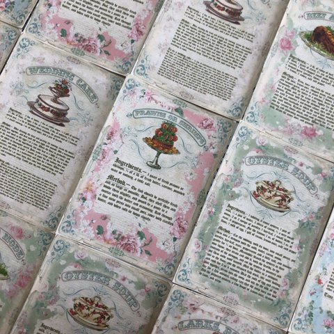 ＊144. old  cook book   レシピ  ❁⃘*.゜フレークシール