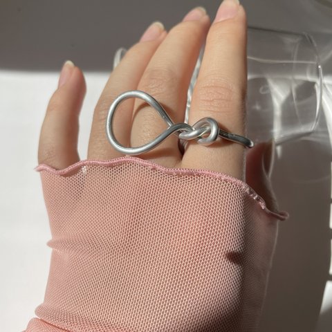 neji fake double finger ring _ネジ フェイク ダブルフィンガーリング