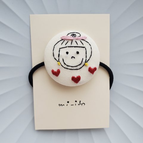 刺繍ヘアゴム🌷　no.1483　くるみぼたん　💛送料無料💛　