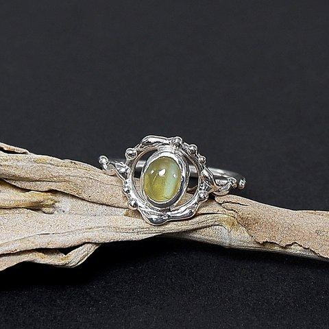 クリソベリル・キャッツアイのデザインリング　9.5号  一点物　/ chrysoberyl cat's eye ring