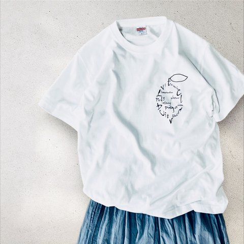 Tシャツ「レモン」サンドカーキ