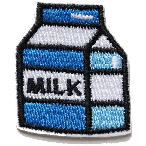 ワッペン 牛乳パック（MILK・ミルク） 3個セット シール・アイロン接着 かわいい刺繍パッチ 説明書（日本語）付き