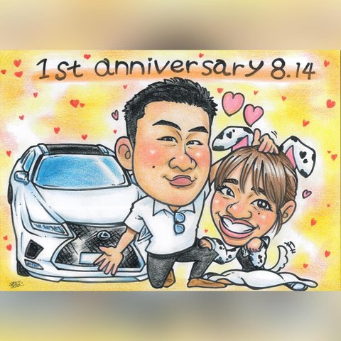  似顔絵オーダー♫  家族や大切な方へ記念日プレゼント♡ 還暦　古希　喜寿祝い　結婚式　ウェルカムボード　誕生日　出産祝いなどありがとうの気持ちを込めて💕✨