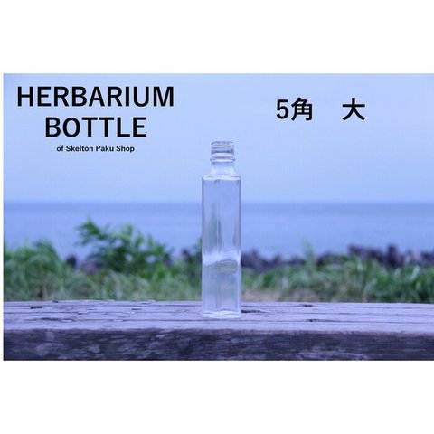 【送料無料】キャップ付き　ケース売り　40本入り　ハーバリウム　瓶　ボトル 【5角形　大 uda200】ガラス瓶　キャップ付　透明瓶　花材　ウエディング　プリザーブドフラワー　ボトルフラワー　