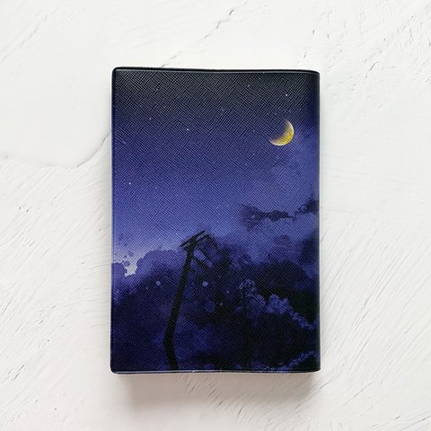 真夜中の月 ブックカバー・ほぼ日手帳カバー・手帳カバー（A6）ほぼ日手帳カバー 文庫本 星 夜空