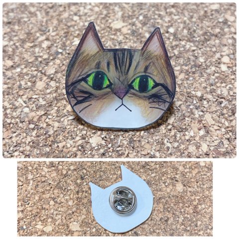 猫　キジトラ　ピンバッジ　ピンバッチ　ピンバッヂ　ネコ　ねこ　キーホルダー　チャーム　アクセサリー　ピアス　イヤリング　かわいい　黒猫　白猫　ハチワレ