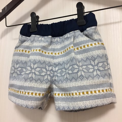 値下げSALE!!ネル生地ショートパンツ【グレー:size80】