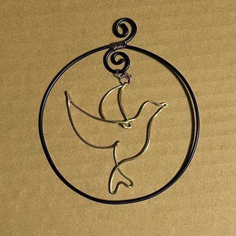 鳥さん( 真鍮たたきなし)壁飾り💓受注制作💓オリジナルポストカード一枚プレゼント付き