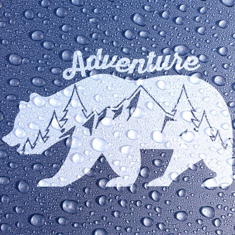 送料無料★Adventure Bear アドベンチャーベア◆25×15cm◆カッティングステッカー 超防水 UVカット 屋外使用可【C034】