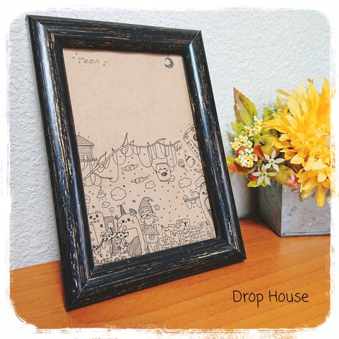 【Drop House】夢と12月/手描きポストカード(クラフト)