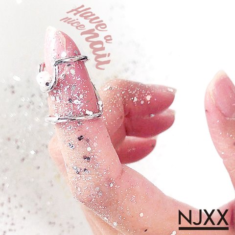 NJXX ネイルリング TYPE.1 アコヤパール付 / K18 ゴールドコーティング シルバー925 K18GP SV NAIL RING