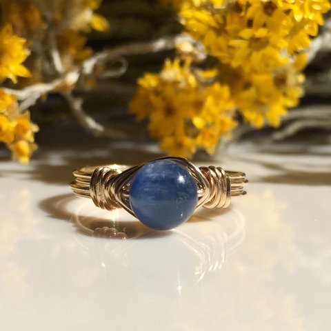 14kgf 高品質カイヤナイト　～kyanite～ ワイヤーリング