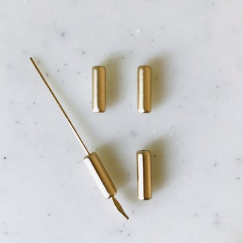 Matte Gold Tube Beads