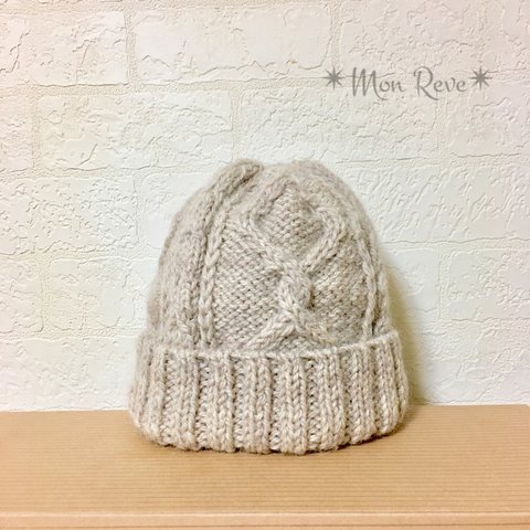 再販2♡British Wool* Grege 手編み温もりニット帽