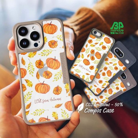 iPhone15/iPhone15Pro/iPhone15Plus/iPhone15ProMax/花柄 エコスマホケース "LOVE from Autumn Vol-2" 