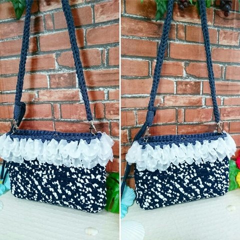 ♡mochaデニム＆ズパコラボ＊フリフリショルダーbag☺4way☺