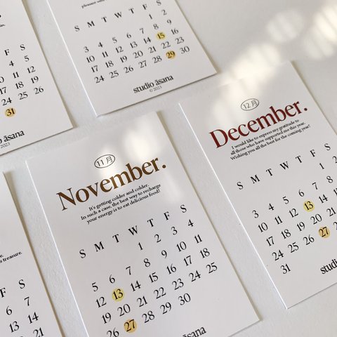 [スマホに挟める] ミニカレンダー 2023 (韓国雑貨   カード　ウォールデコ　バレットジャーナル　韓国文具)