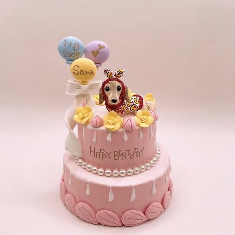 オーダーメイドペットお誕生日クレイケーキ♡.。