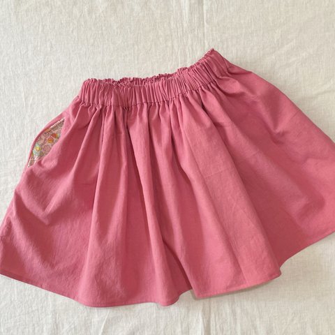  ベッツィ リバティポケットのギャザースカート ピンク/100〜160