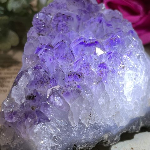 カコクセナイト内包✨　レインボー　 アメジスト　クラスター　原石　紫水晶