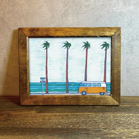 【Palmtree road】フレーム付き原画　160mm×210mm