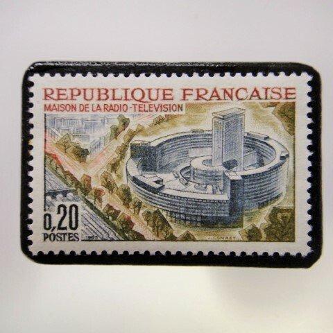 フランス　切手ブローチ3860