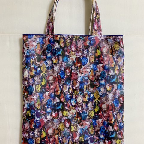 ぺったんこバッグ*リバティ*Alexandra*レッド&ブルー*32×28㎝