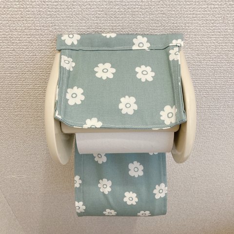 トイレットペーパーホルダー 北欧花柄 くすみBL