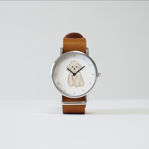 トイプードル（白）の腕時計