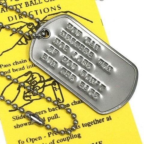 名言 DOGTAG 走ってみなければ勝つことも負けることもできない DP-033 USA 新品