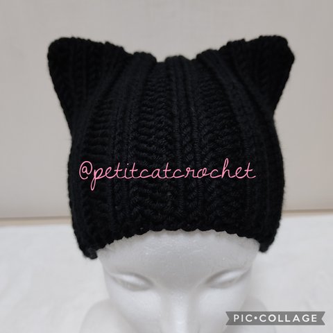 猫耳帽子(黒)