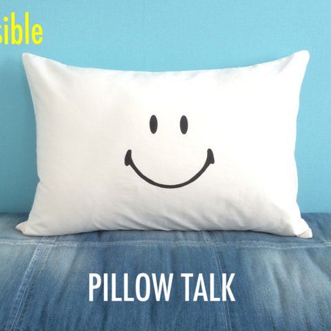 SMILE YES/NO PILLOW CASE<WHITE>