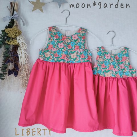 LIBERTY ノースリーブワンピース　パッションピンク