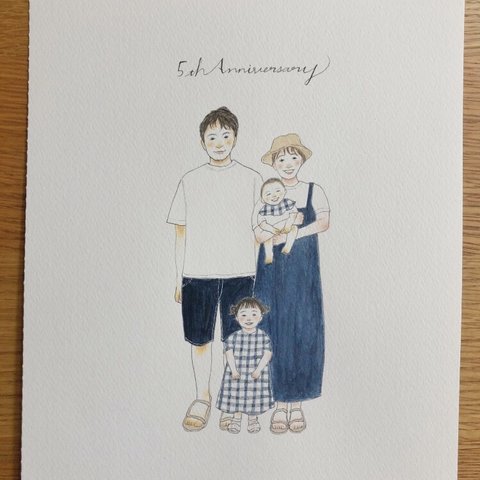 My family 似顔絵 家族似顔絵