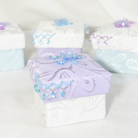 紫陽花ビーズ刺繍入り✼୭*ˈ【小箱】③紫メイン2