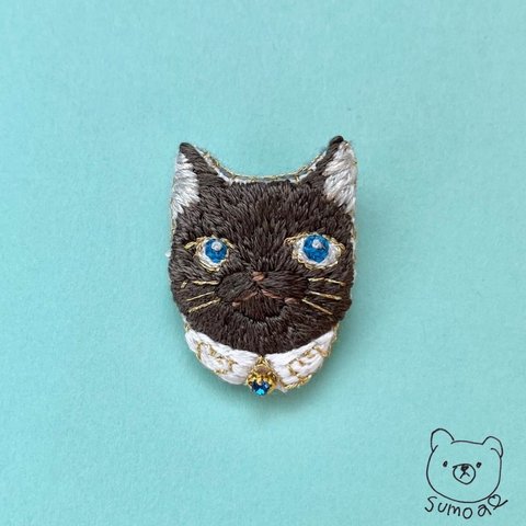 猫の王子さま＊刺繍ブローチ