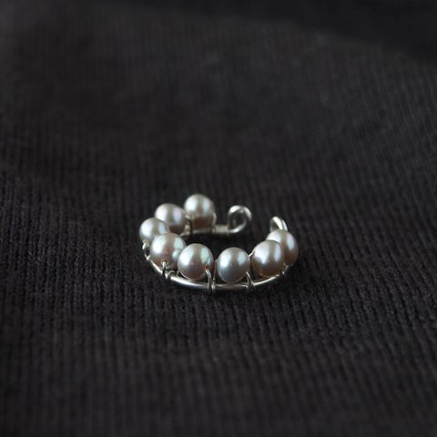 Circle Cuff（Silver Pearl）-片耳-