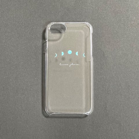 月の満ち欠け クリアスマホケース 青 iPhone13 iPhone13Pro iPhone13mini iPhone13ProMax 全機種対応 Android