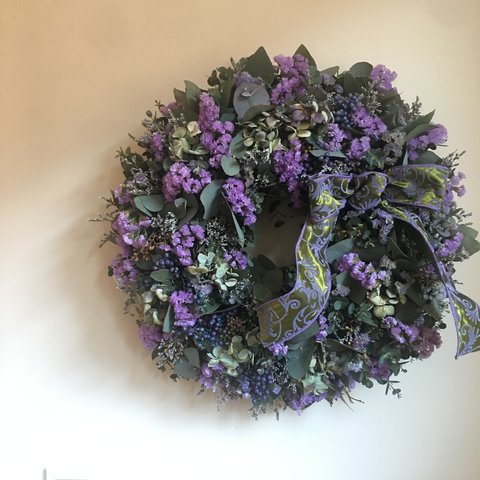 Freshユーカリ&Purpleスターチス Wreath