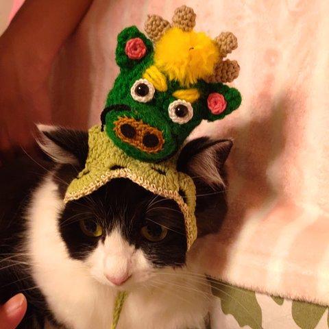 🌟再販🌟犬猫用 辰の干支帽子🐲【緑】